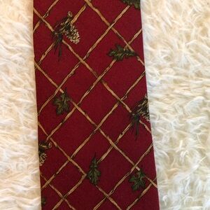 Ralph Lauren Burgundy and Gold pine tree/pinecone silk Men's Tie